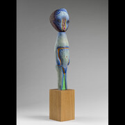 “Untitled”, 2017, Stone, wood, acrylic, iron, leather, 80 x 13 x 13 cm 31 1/2 x 5 1/8 x 5 1/8 in. Photo: Kei Okano ©2017 Izumi Kato. Courtesy the Artist and Perrotin