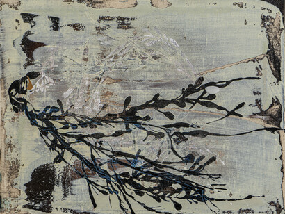 Marta Spagnoli, Algae I, 2024, acrylic ink and oil on canvas, 45 x 55 cm, 17.71 x 21.65 in, courtesy: the artist and Galleria Continua,
Photographer: Ela Bialkowska, OKNO Studio