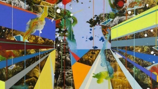 Linda Mieko Allen, Parallax XXI, 2013, mixed media, 8 x 12 inches