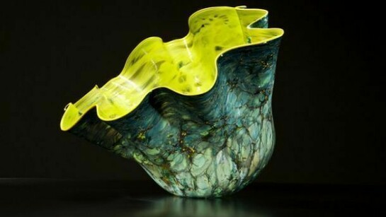 Dale Chihuly, Bright Citron Green Macchia with Bright Yellow Lip Wrap
