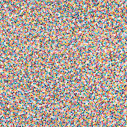 Damien Hirst, Transparent Lake, 2016, Household gloss on canvas, 96 x 120 in. 243.8 x 304.8 cm © Damien Hirst and Science Ltd. All rights reserved, DACS 2018. Photo: Prudence Cuming Associates