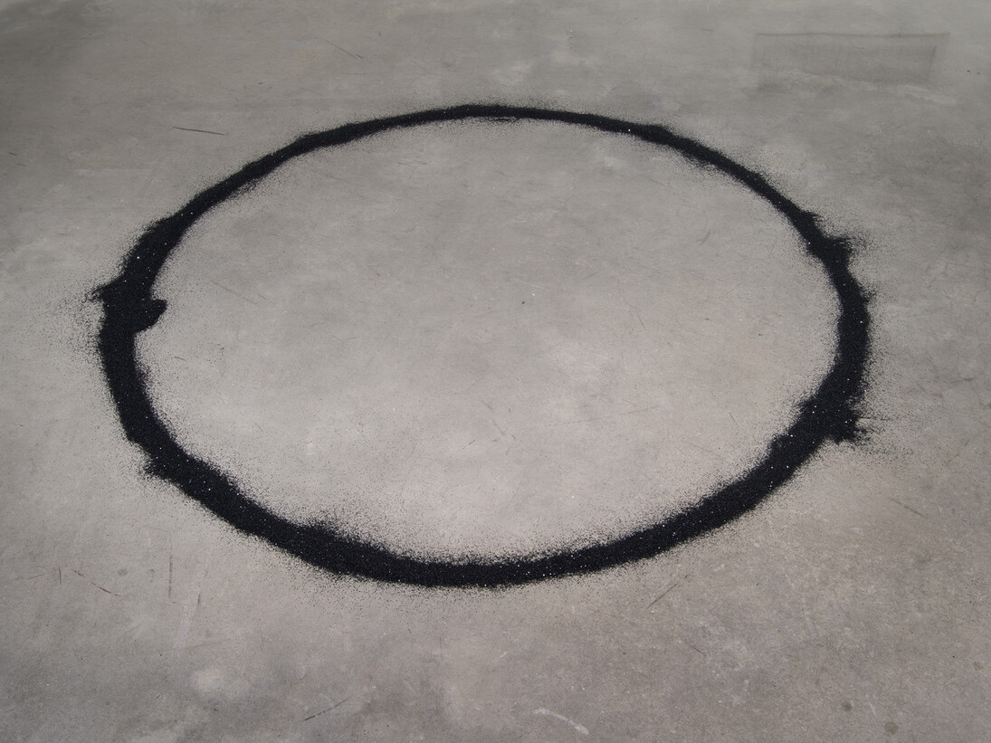 Kim Gordon, Black Glitter Circle, 2008, Glitter
66 inch diameter © Kim Gordon; Courtesy 303 Gallery, New York 
