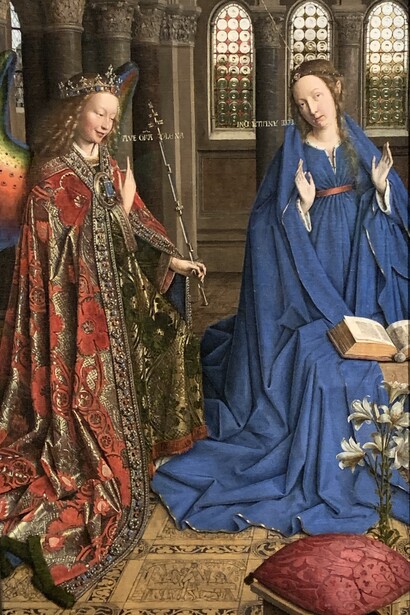 Jan van Eyck, Die Verkündigung, Ausschnitt, um 1430-35, National Gallery of Art, Washington, Andrew W. Mellon Collection, Foto: Mario Bogisch