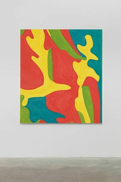 Michel Majerus, MoM Block Nr. 31, 1997, Acrylic on cotton, 63 x 55 inches;160 x 140 cm