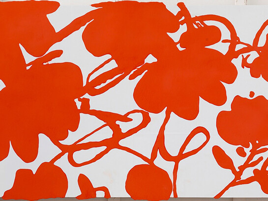 Donald Sultan, detail of "Red Lantern Flower, April 10 2014," 2014. Courtesy of Ryan Lee, New York.