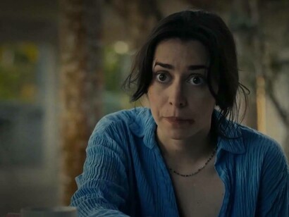 A scene from the comedy/murder mystery/thriller The Resort starring Cristin Milioti
