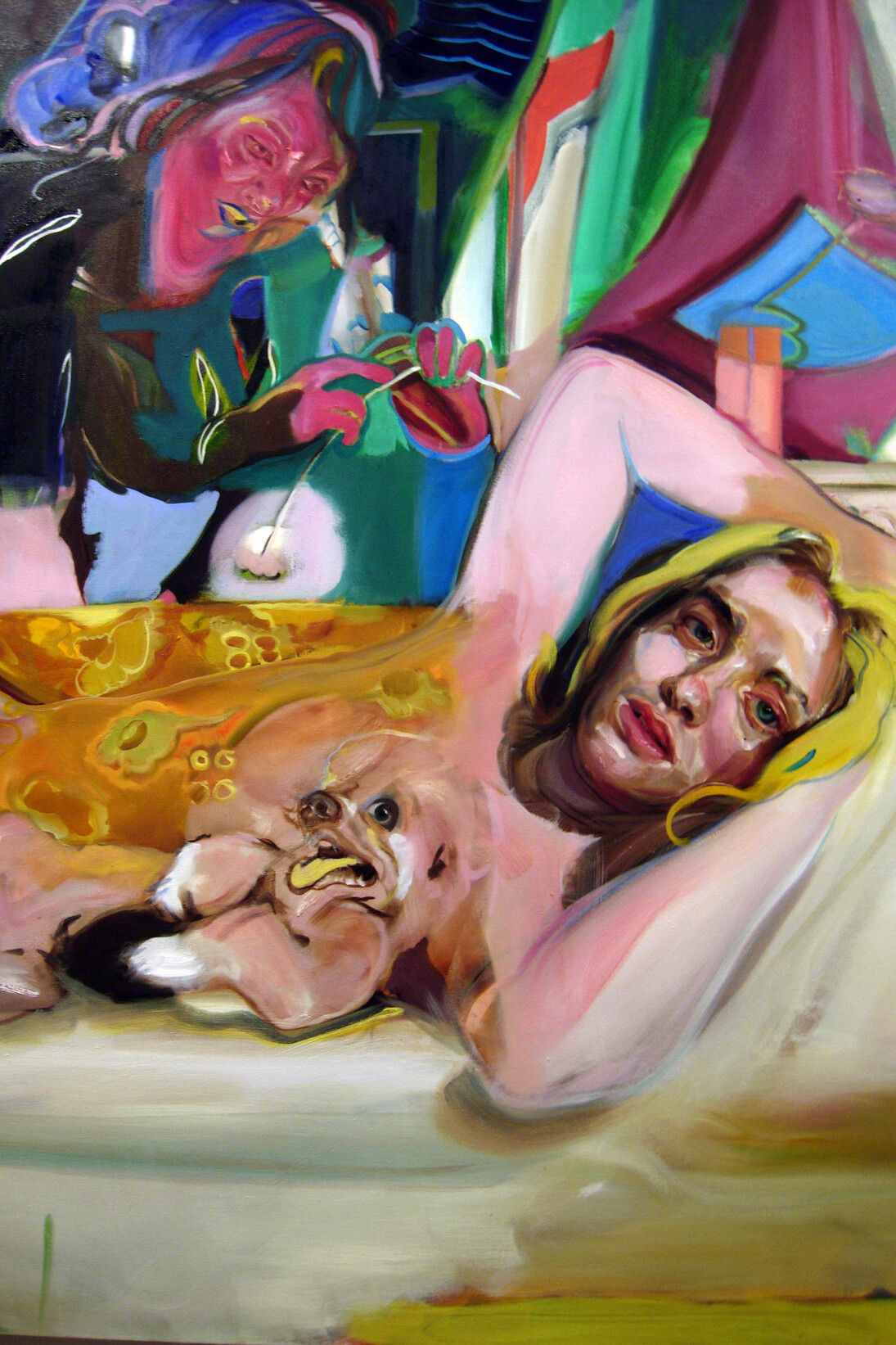 Natalie Frank [American, b. 1980], Woman with Dog, 2014, Oil canvas, 62 x 72 inches, 157.5 x 182.9 cm