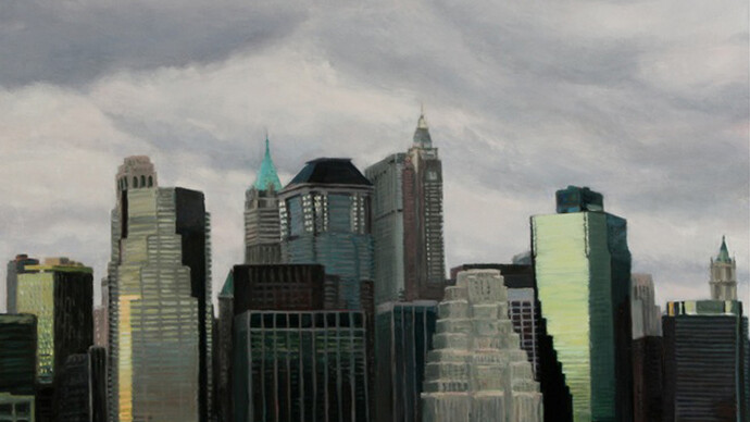 Patty Neal, Building Blocks, 2011, 12 x 16 inches, oil on wood panel