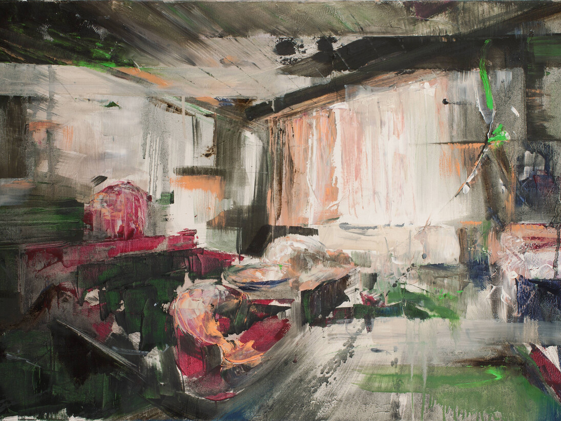 Arianna Matta, In the hall, olio su tela, 50x80cm