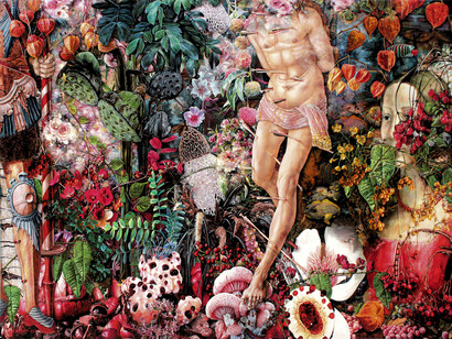 Naeemeh Kazemi, Untitled (From the La La Land Series), 2022, oil on canvas, 59.1x78.7 inches. Courtesy of the artist and Leila Heller Gallery