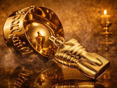 Rendered in gold and staged like an icon, Le Male Elixir Absolu reflects Jean Paul Gaultier’s vision of masculinity as spectacle, art, and adornment