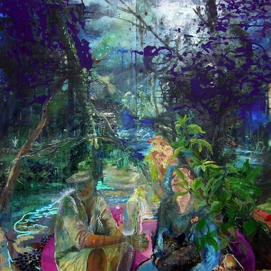 Daphne Arthur, Noche de Rondas, 2014, Oil on panel, 48" x 47.75" x 2.5"
