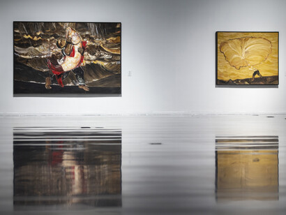 Stories of the northwest. Four decades of Duan Zhengqu's painting, exhibition view. Courtesy of Tsinghua University Art Museum