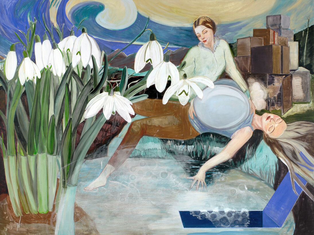 Rosa Loy [German, b. 1958], Trost (Comfort), 2009, Casein on canvas, 63 x 82.75 inches, 160 x 210 cm