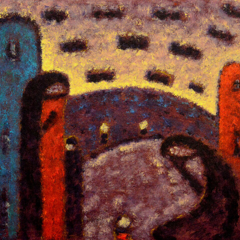 Diego Saiani, Ultime luci, 2014, olio su cartone