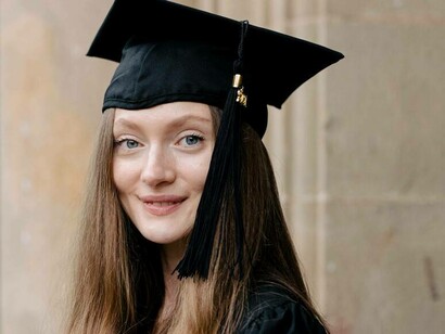 Woman graduating from university