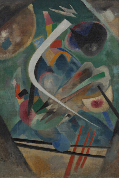 Kandinsky, Wassily. White Stroke. 1920. 1977 Acquisition, ML 10003. Photo: © Rheinisches Bildarchiv Köln. From the collection of the Museum Ludwig, Köln/Cologne
