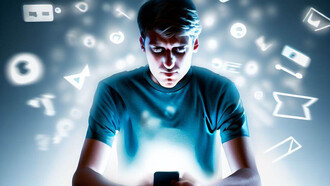 Jóven cautivado por las redes sociales