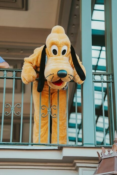 Mickey’s pal Pluto delights visitors at Disneyland Paris in Marne-la-Vallée, France