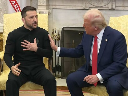 President Trump and Ukrainian President Zelenskyy clashed during their meeting in the Oval Office on February 28, 2025, highlighting tensions in their diplomatic relations, Washington, D.C., United States