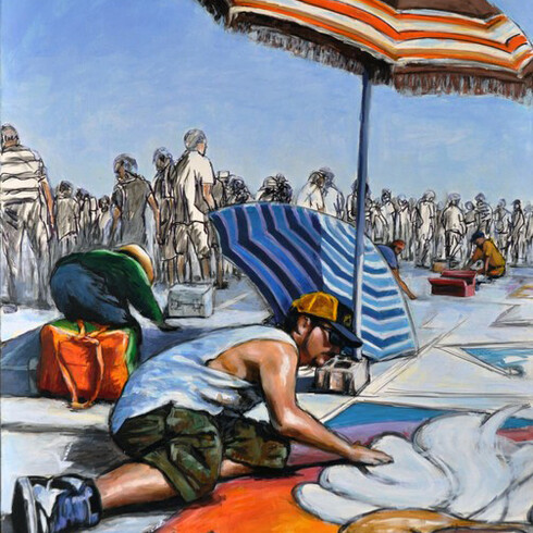 Oscar Piovosi, Ground 10.03, 2017, acrilico su tela, cm. 120x100.