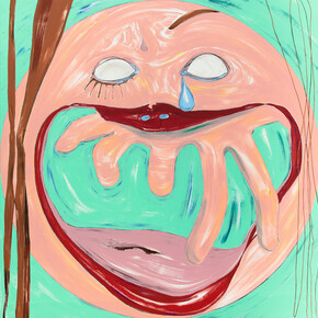 Nicola Tyson, Self-portrait : single tear, 2015, Acrylique sur lin, 183 x 183 cm © Courtesy Nicola Tyson et Petzel Gallery, New York