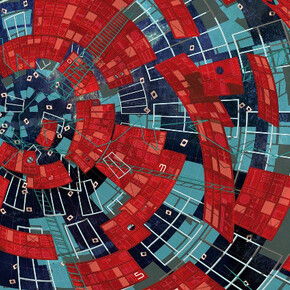 Mariasun Salgado, Space Explosion #01, Space Collection Series, Mixed media collage printed on photographic paper, plexiglass mounted, 55 x 110 cm, 2014. Courtesy of Puerta Roja