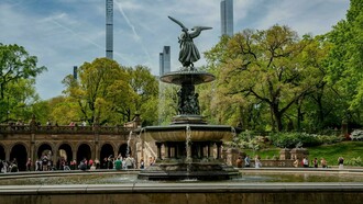 Bethesda fountain in Central Park, New York City, USA 