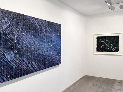Ding Yi, Constellations, exhibition view. Courtesy of Galerie Karsten Greve