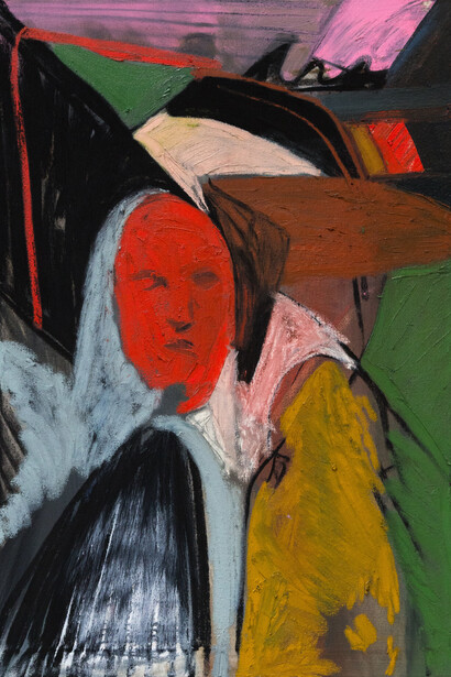 Red Scare, 2019, Oil and charcoal on canvas