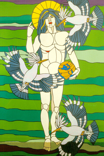 Luigi Mastrangelo, Miracolo verde (dettaglio), 1995. Cortesia di Mangano Galleria d’Arte