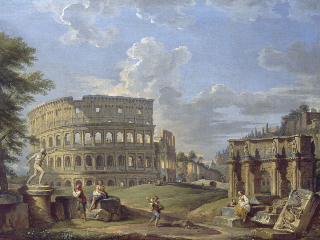 Giovanni Paulo Panini (c.1692-1765), Landscape with the Colosseum and Arch of Constantine, Rome, 1740, Photo © National Gallery of Ireland  