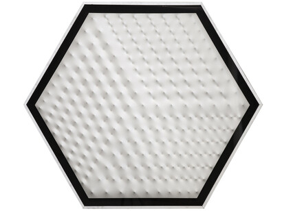 Enrico Castellani, Superficie bianca, 1969, 104 x 120 cm, acrilico su tela