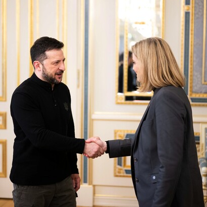 Il 14 marzo 2025 il ministro degli Esteri Beate Meinl-Reisinger ha incontrato a Kiev il presidente ucraino Volodymyr Zelensky. foto: © BMEIA/Michael Gruber