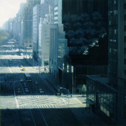 Ben Aronson, Spring Morning, Fifth Avenue, 2014
oil on panel, 60 x 60 inches
