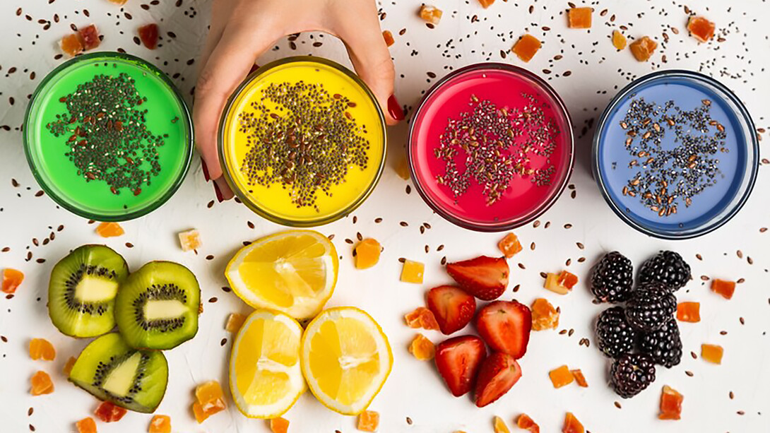 Smoothie bowls topped with fresh fruits, vibrant glasses of colorful smoothies, and refreshing fruit-infused beverages make for delicious and healthy breakfast options