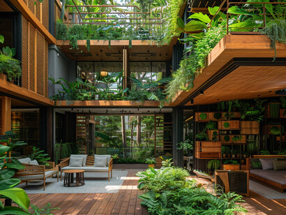 Fusione di futurismo e architettura organica: immagine generata da Midjourney