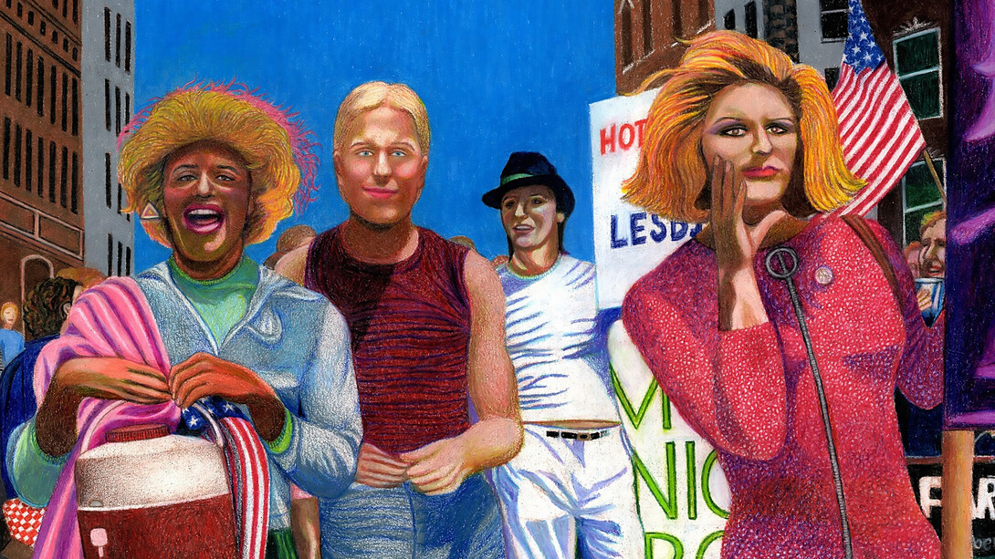 Marsha P. Johnson, Joseph Ratanski and Sylvia Rivera in 1973 by Gary LeGault
