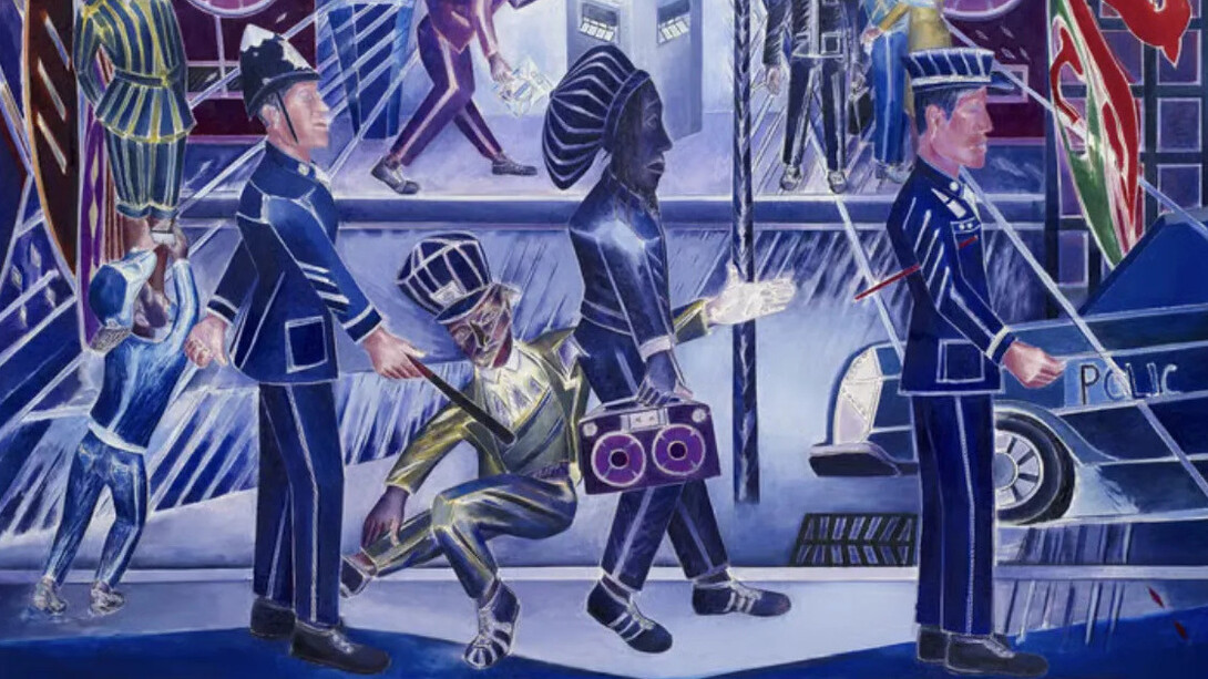 Denzil Forrester, Brixton blue (detail), 2018. Courtesy of Pippy Houldsworth Gallery