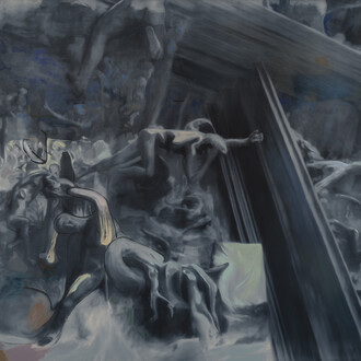 Elliott Hundley, The Gates of Hell 3, 2015, Oil on linen, 127 x 152.5 cm, 50 x 60 in.