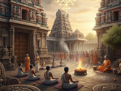 Wherever a Hindu temple stands, Aāgama Hinduism lives. Its intricate system provides the architectural plan, the iconographic rules, and the ritual procedures that preserve an unbroken spiritual tradition from ancient India to the global diaspora