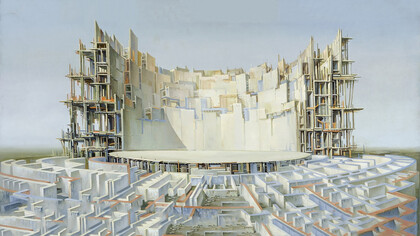 Fabrizio Clerici, Il labirinto, 1966. Cortesía de la Fundación Magnani-Rocca