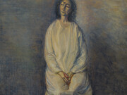 Celia Paul, Kate in White, 2014, Oil on canvas, 127 x 127 x 3.5 cm, 50 x 50 x 1 3/8 in, Courtesy the Artist and Victoria Miro, London, © Celia Paul