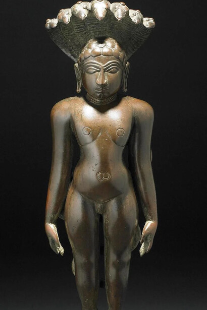Jain enlightened teacher in meditation (detail), India, about 1300–1500. Courtesy of British Museum