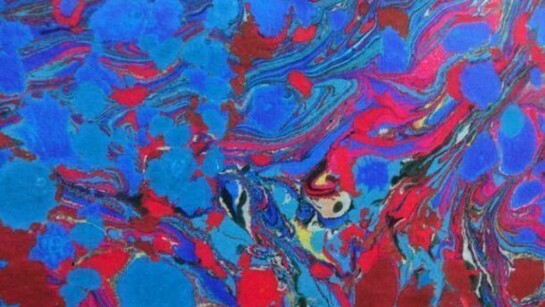 Gaillard & Claude, Troubles for a French horn and a bongo (detail), installation view at Vitrine Bermondsey Square, 2014, plaster, metal stands, printed fabric, aluminium, variable dimensions, courtesy of Vitrine