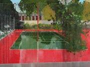 Hurvin Anderson, Country Club Series: Chicken Wire (2008), Oil on canvas, 240 x 347 cm, Courtesy Gordon Watson