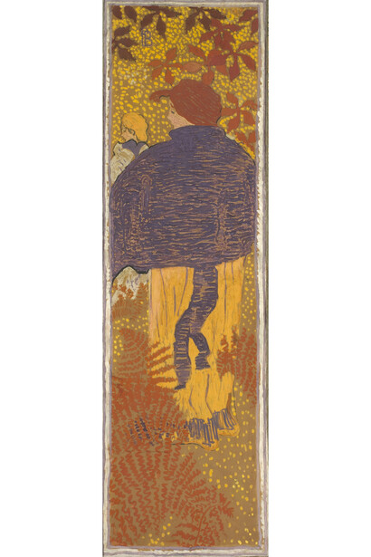 Pierre Bonnard (1867-1947), Femmes au jardin, Femme à la pèlerine, 1890- 1891, Détrempe sur papier marouflé sur toile, panneau décoratif, 1 60,5 × 48 cm, Paris, musée d’Orsay, RF 1984 162 © Musée d’Orsay, dist. RMN-Grand Palais / Patrice Schmidt
© ADAGP, Paris 2015