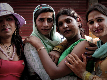 In South Asia, hijras—known as aravanis in India and khawaja sira in Pakistan—are transgender, intersex, or eunuch people who live within the guru–chela kinship system. They are officially recognized as a third gender across the Indian subcontinent, distinct from both male and female identities