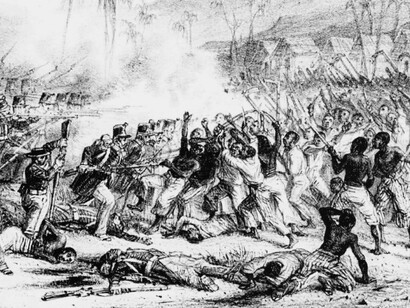 This depiction of the Haitian Revolution—where the enslaved rose in mass resistance against colonial oppression—reflects the same revolutionary fire that Gabriel, Vesey, and modern leaders like Traoré have sought to reclaim, despite betrayal from within