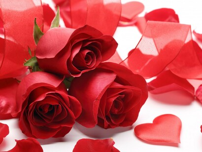 Rosas y corazones